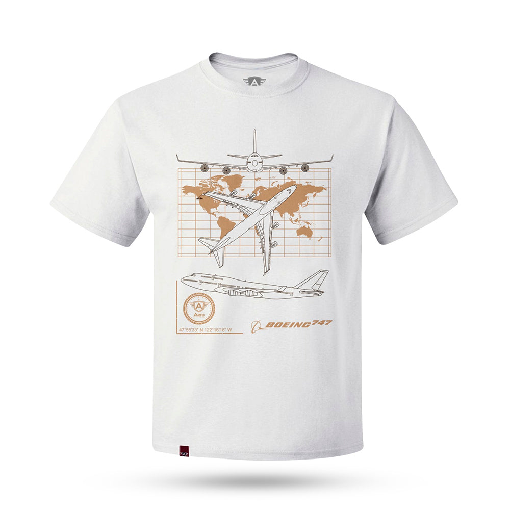 CAMISETA AERO - COLEÇÃO ESPECIAL AVIAÇÃO COMERCIAL - BOENG B747