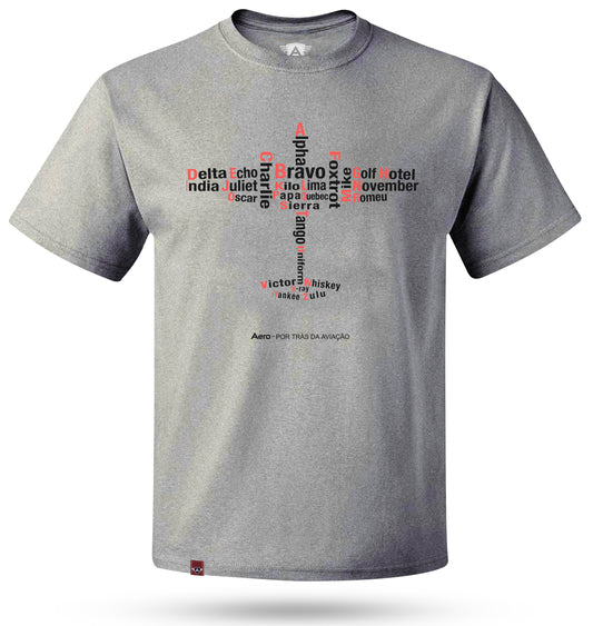 CAMISETA AERO - ALFABETO FONÉTICO MODELO NOVO