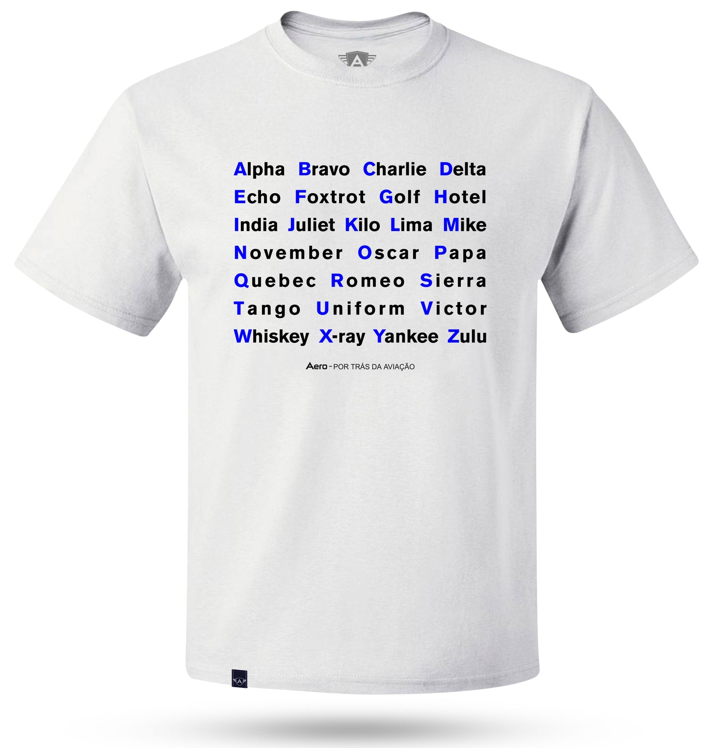 CAMISETA AERO - ALFABETO FONÉTICO