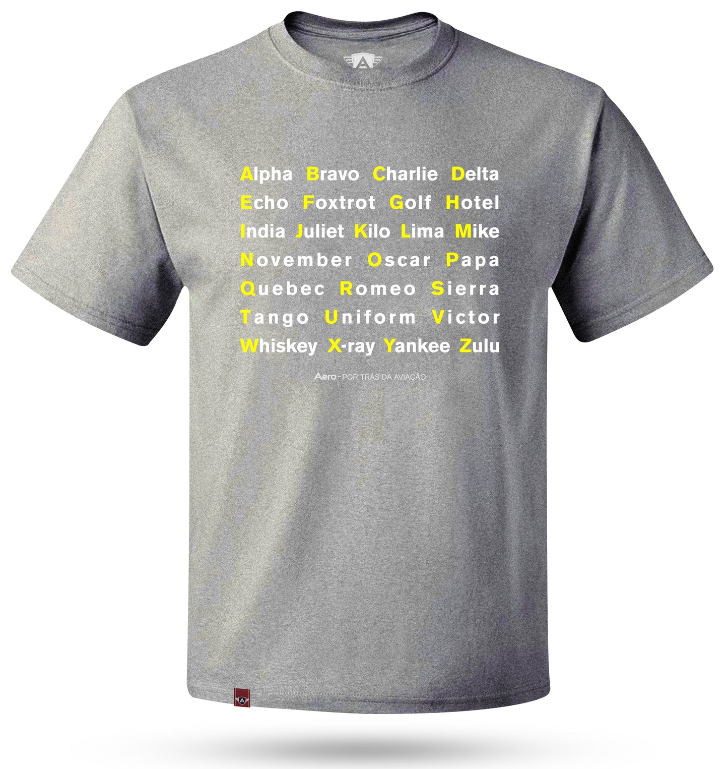 CAMISETA AERO - ALFABETO FONÉTICO