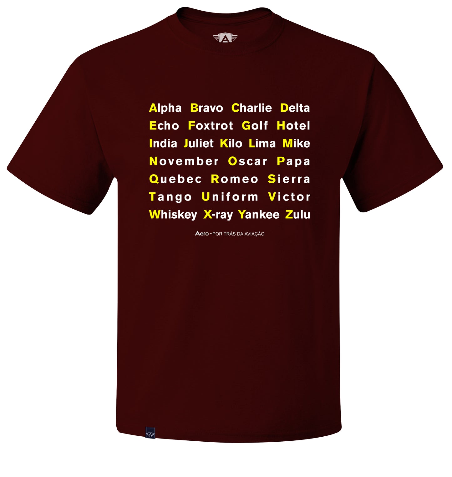 CAMISETA AERO - ALFABETO FONÉTICO