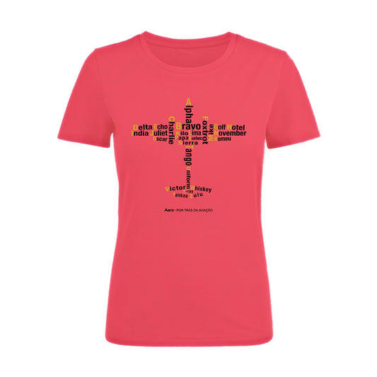 CAMISETA AERO FEMININA - ALFABETO FONÉTICO MODELO NOVO - Dry Fit