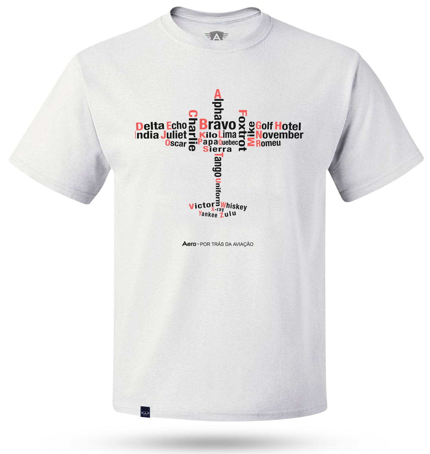 CAMISETA AERO - ALFABETO FONÉTICO MODELO NOVO