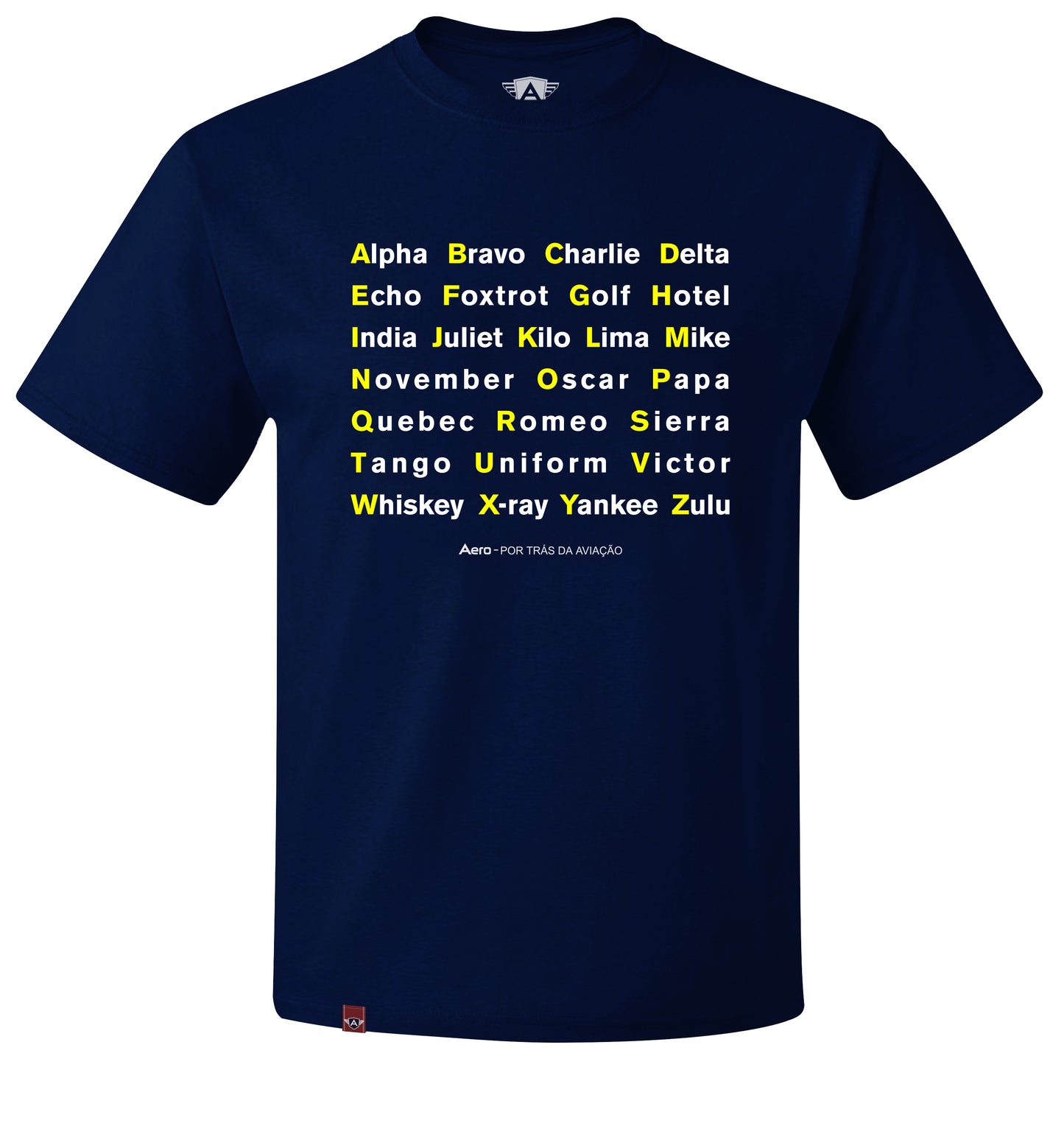 CAMISETA AERO - ALFABETO FONÉTICO